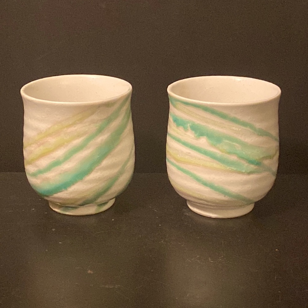 Kotobuki T-cups 3 Colors Flowing Set 2 Japan Ceramic